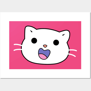 cute cartoon happy cat Posters and Art